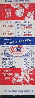1949 Topps Matchbook AAFC Schedule